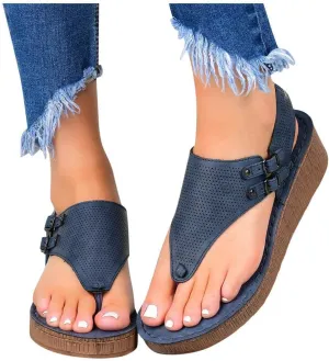 Eduavar Sandals Women Comfortable, Sandals Women Dressy Summer Comfy Soft Flip Flops Flat Sandals with Ankle Strap