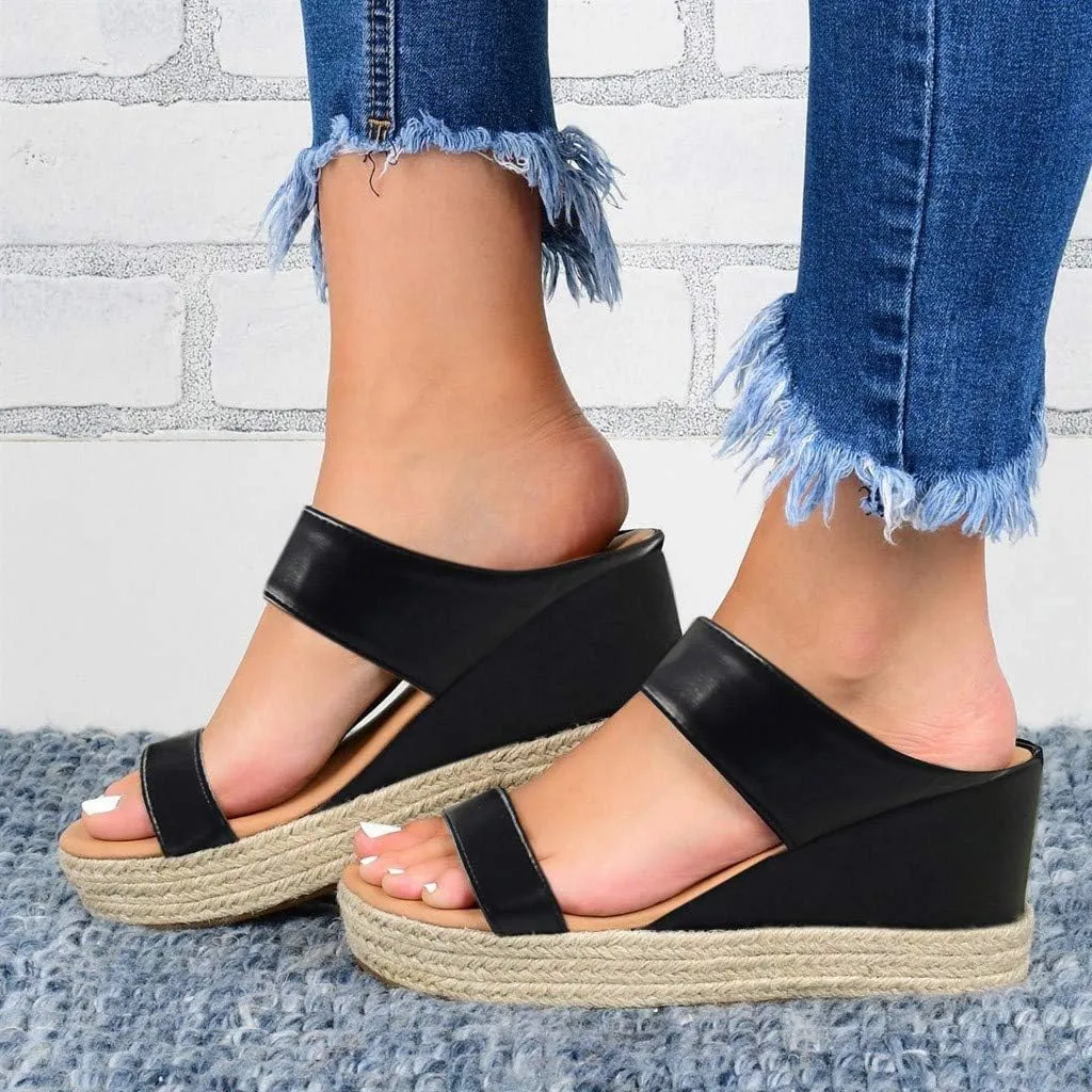Eduavar Womens Wedge Sandals, Orthopedic Sandals for Women Espadrille Wedge Platform Sandals Anti-Slip Sandals