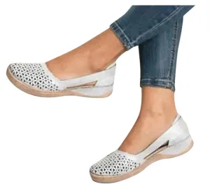 Eduavar Womens Wedge Sandals, Orthopedic Sandals for Women Mule Hollow Out Slip On Shoes Orthotic Wedge Sandals
