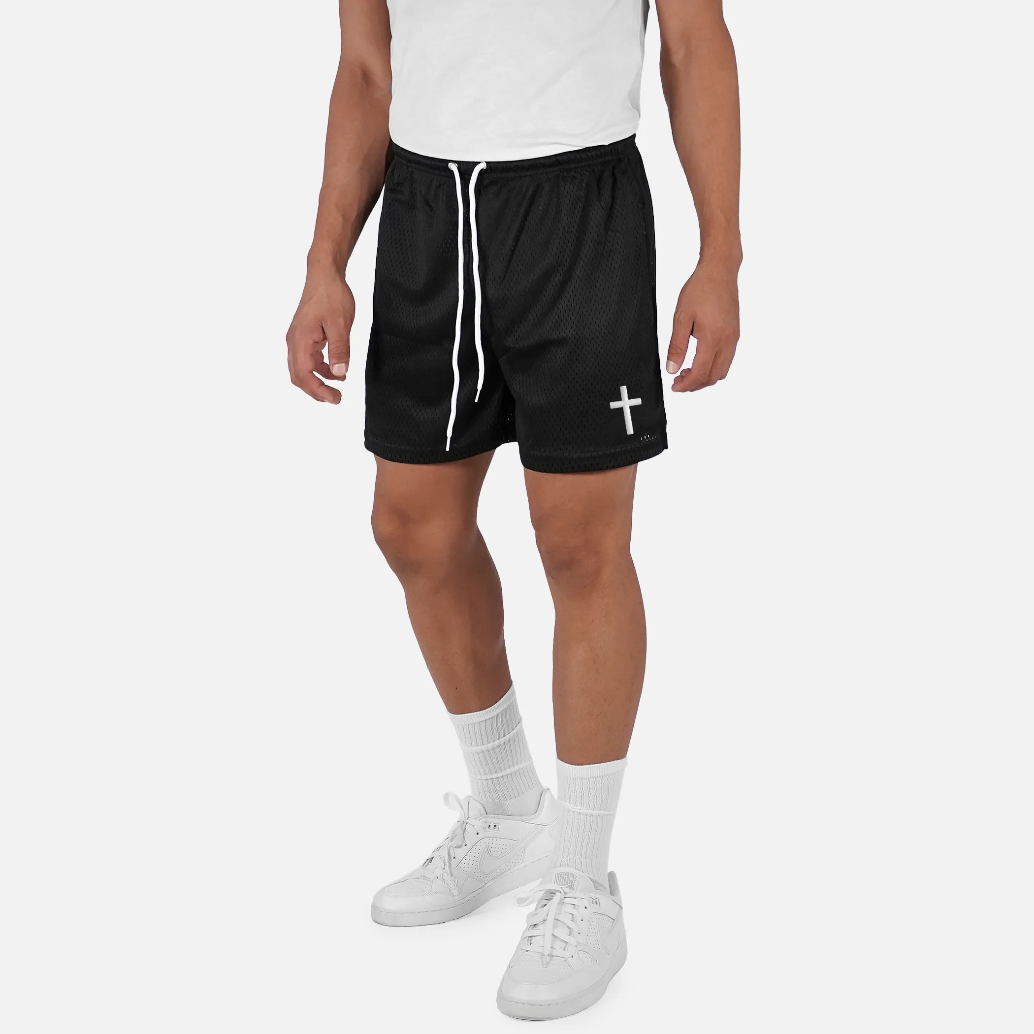 Faith Cross Patch Shorts - 7"