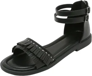 Flat Dress Sandals for Women Comfortable Sandals Women Soft Soled Flatform Ankle Straps Shoes with Zip