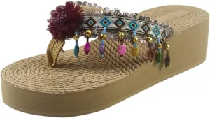 Flip Flops for Women with Arch Support Shoes Flip-Flops Beach Wedges Sandals Breathable Fashion Home Slipper Women