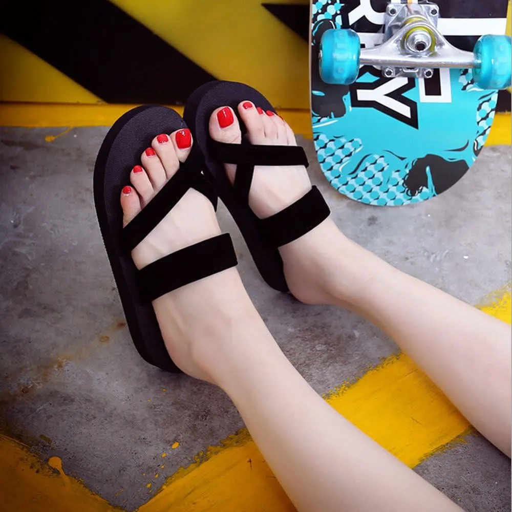 Flip Flops Women Wide Sandals for Women Wide Width Comfortable Beach Sandals Slip on Thong Flat Sandals
