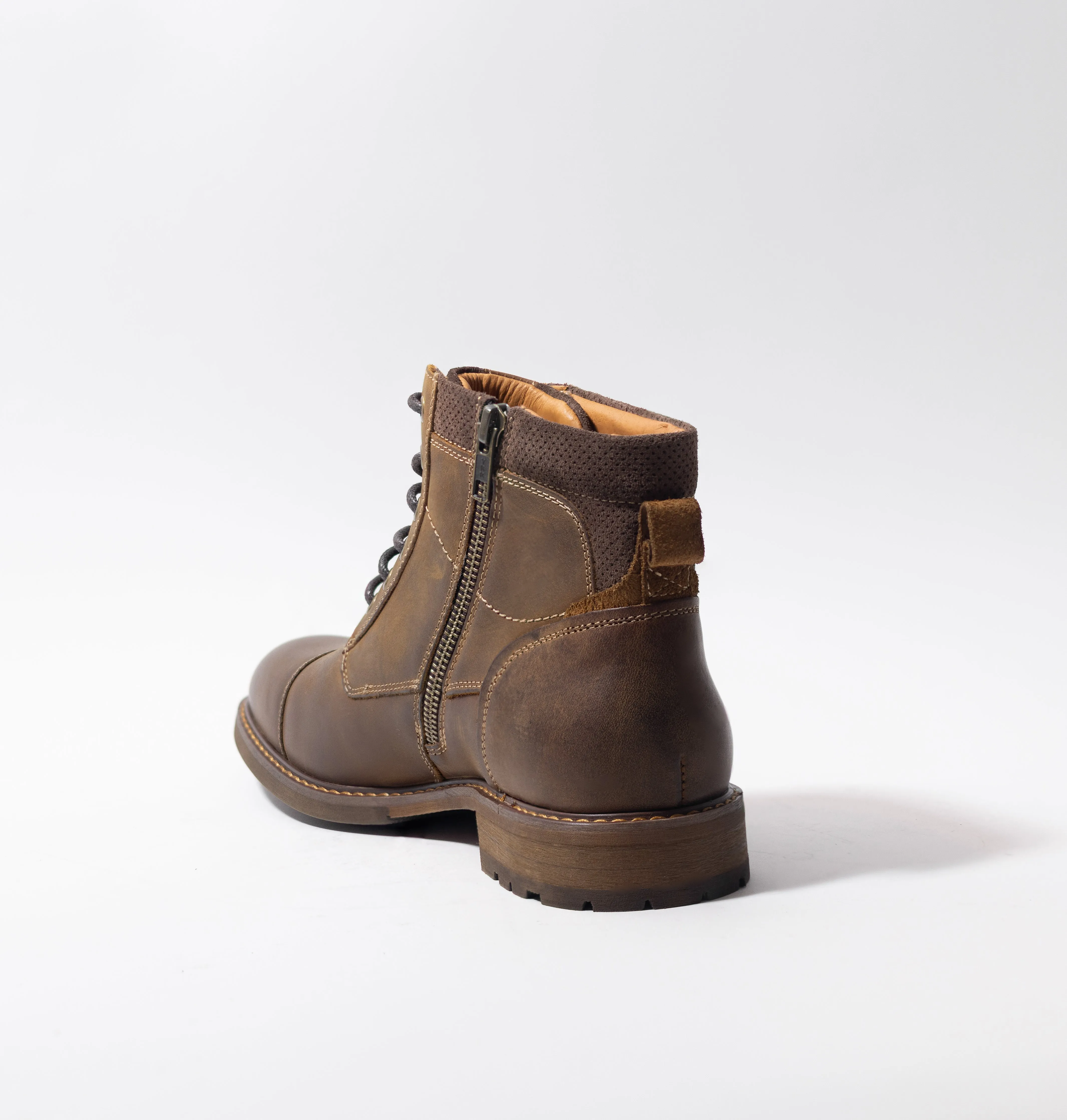 FLORSHEIM LODGE CAP TOE BOOT BROWN