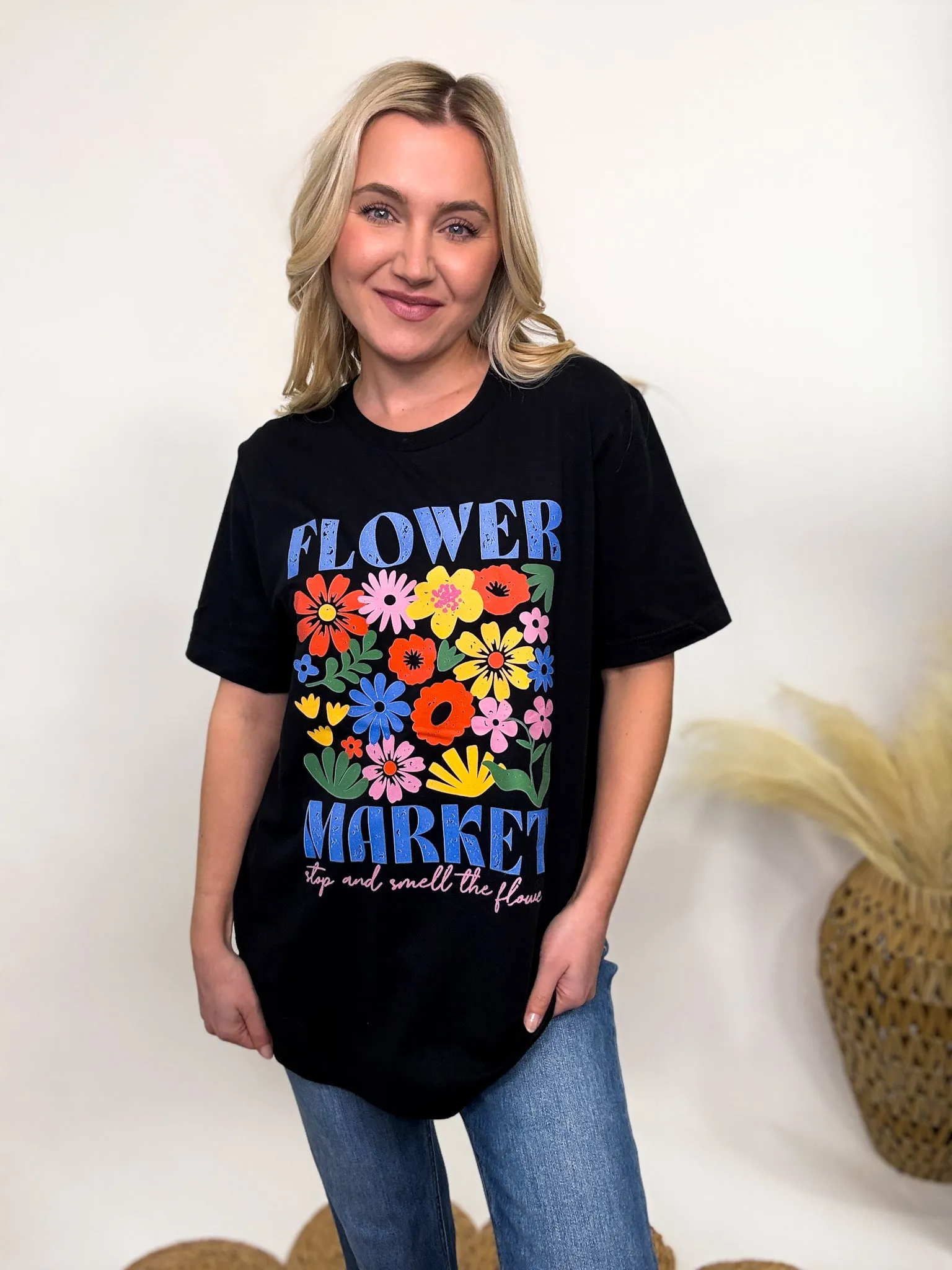 Flower Market Oversized Graphic Tee