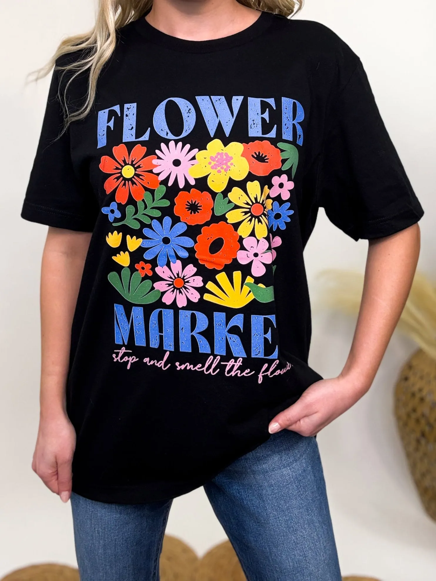 Flower Market Oversized Graphic Tee