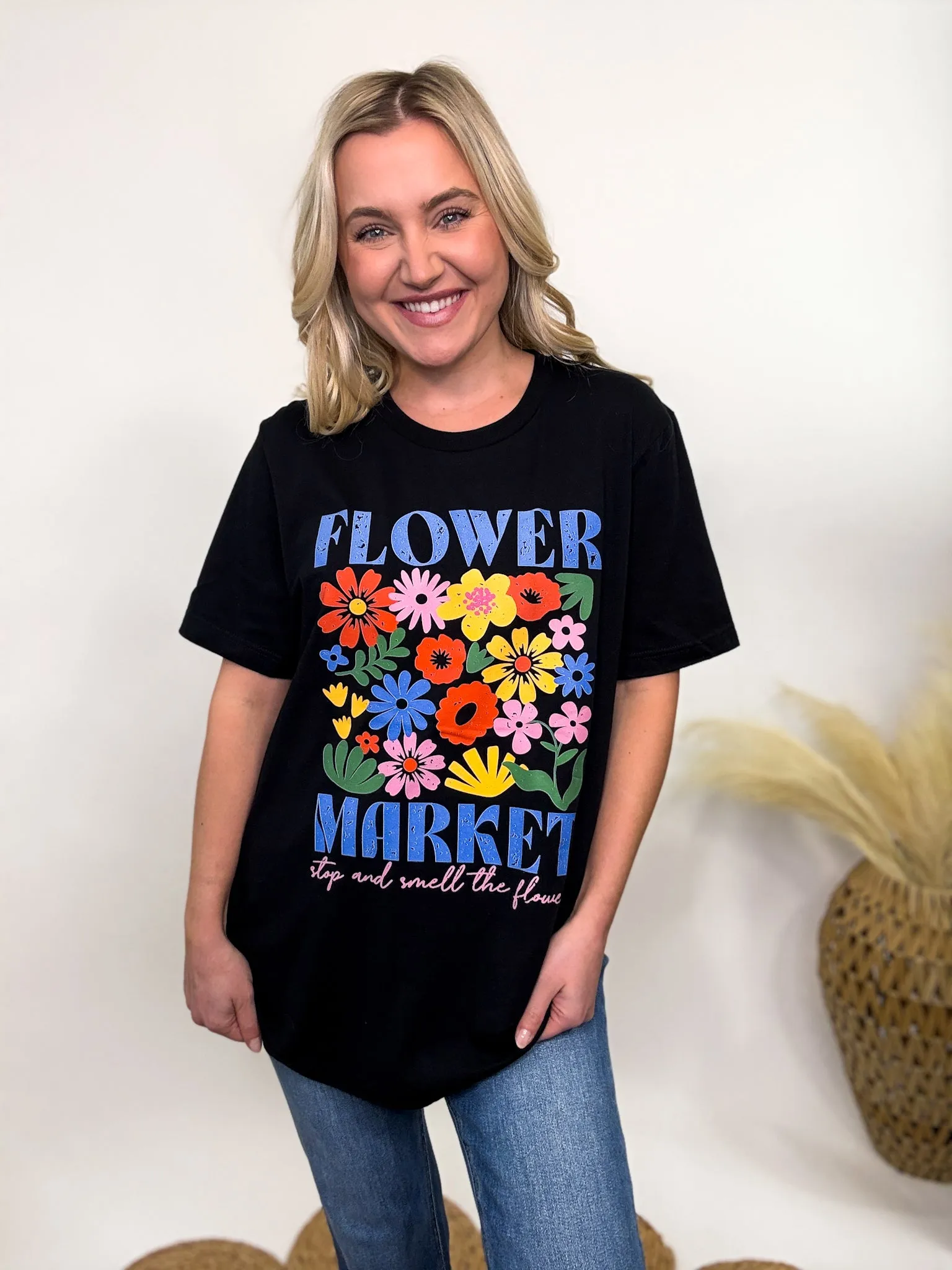 Flower Market Oversized Graphic Tee