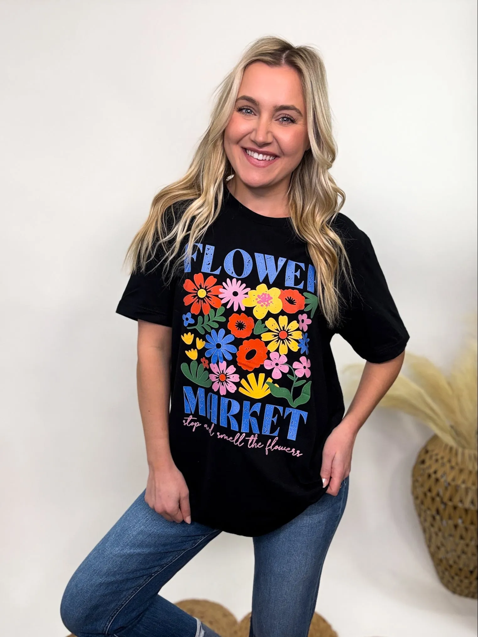 Flower Market Oversized Graphic Tee