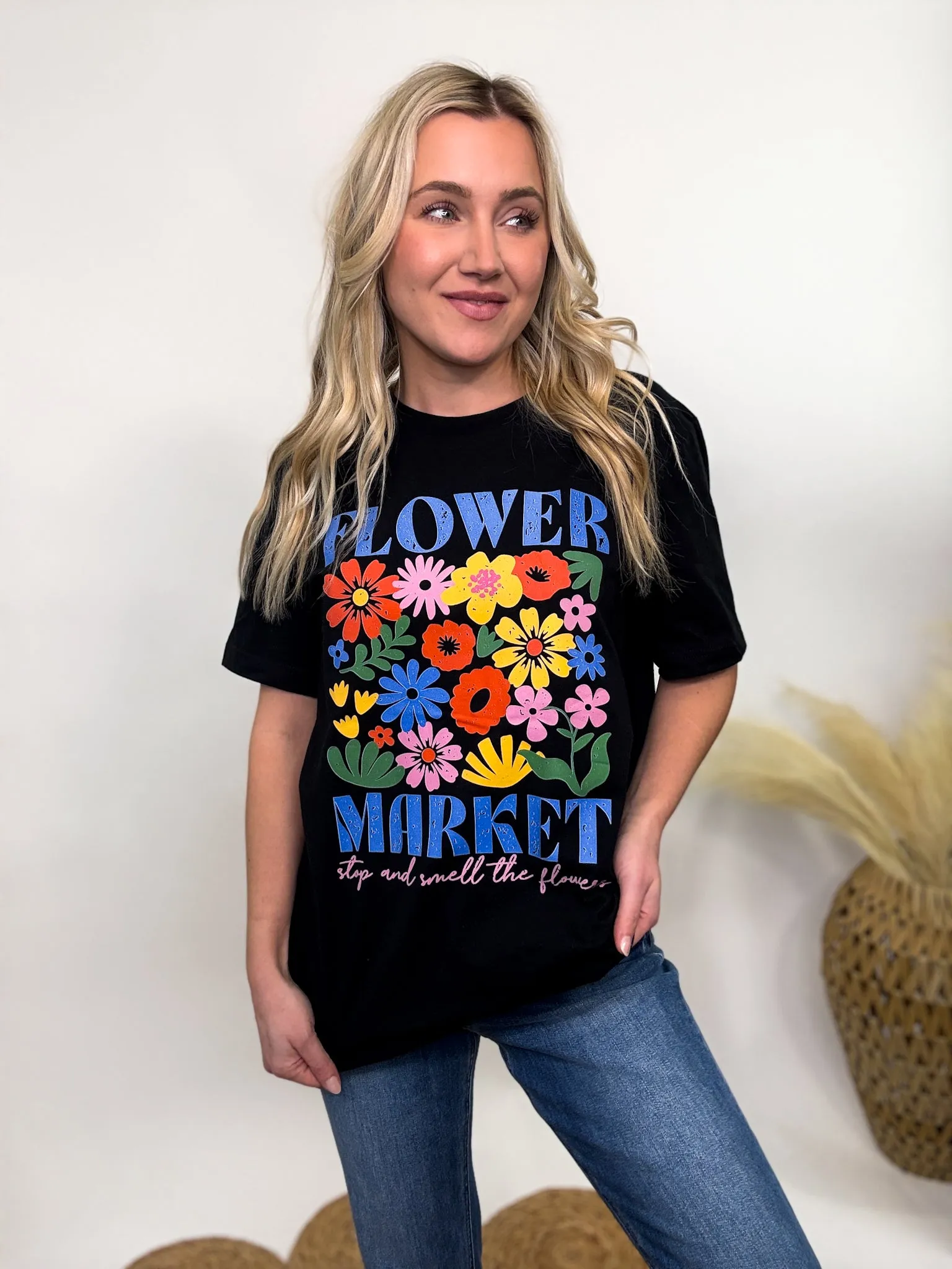 Flower Market Oversized Graphic Tee