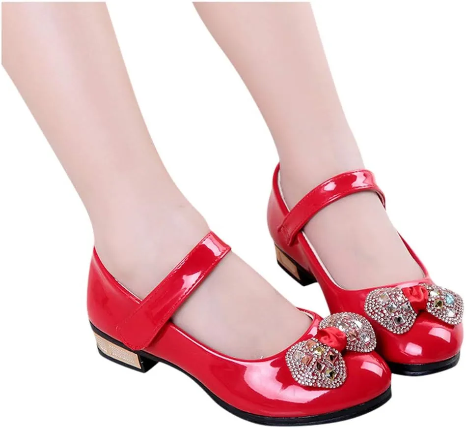 Girls Dress Shoes Mary Jane Shoes for Girls Low Heel Dress Shoes Party Wedding Flat for Little/Big Toddler Girl Shoes