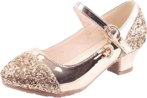 Girls Dress Shoes Toddler Princess Shoes Glitter Flower Little Girl Flat Mary Jane Low Heels for Toddler Girl Shoes
