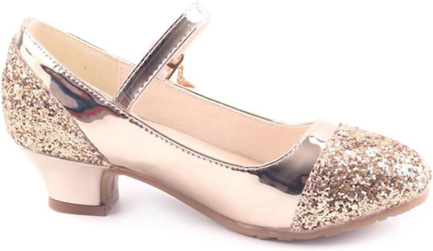 Girls Dress Shoes Toddler Princess Shoes Glitter Flower Little Girl Flat Mary Jane Low Heels for Toddler Girl Shoes