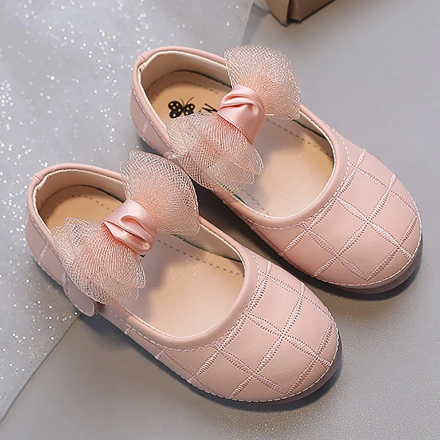 Girl's Mary Jane Dress Shoes Bow Flower Girl Shoes Ballet Flats for Party Wedding School Baby Shoes