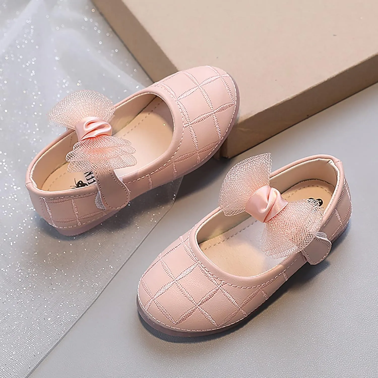 Girl's Mary Jane Dress Shoes Bow Flower Girl Shoes Ballet Flats for Party Wedding School Baby Shoes