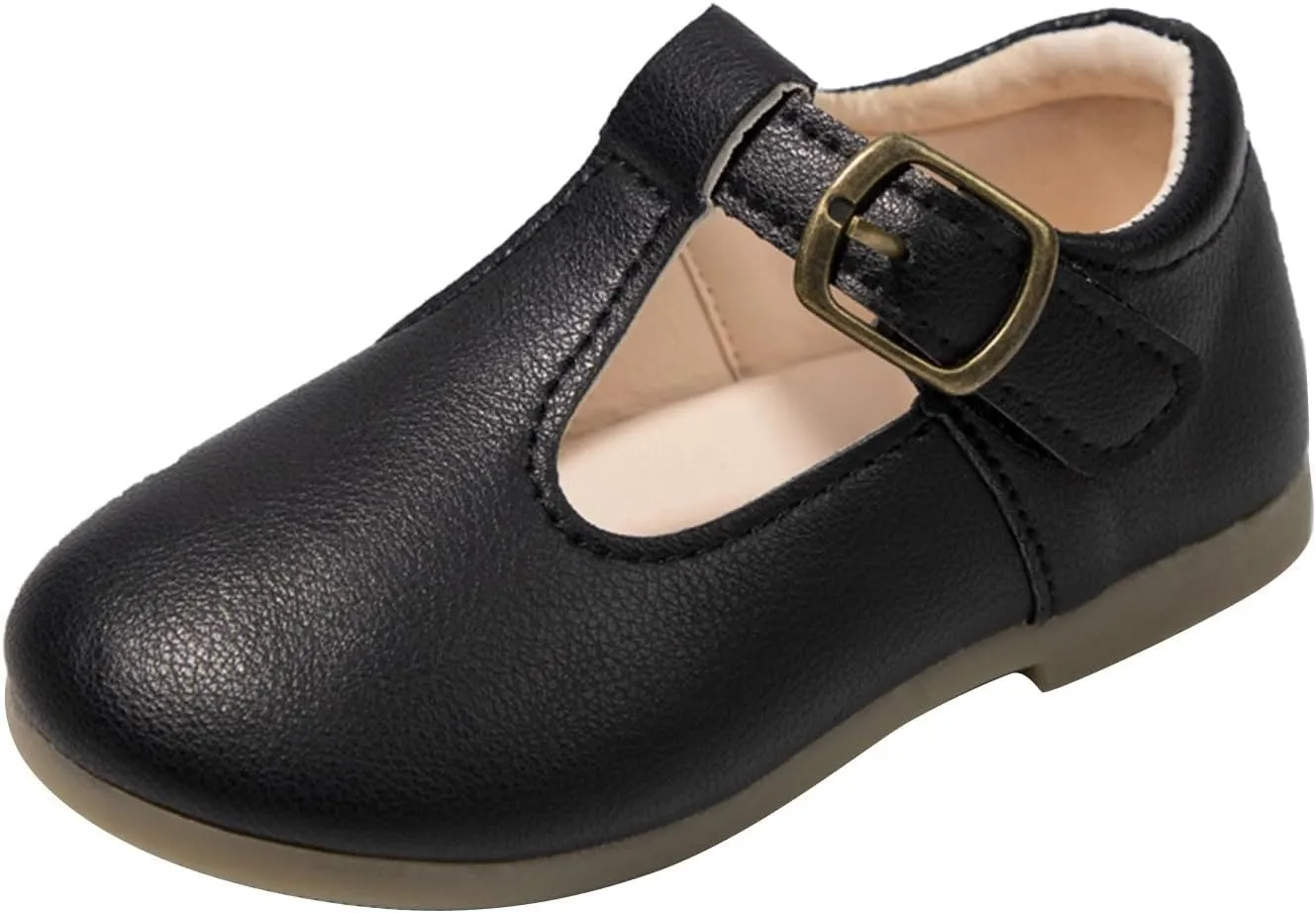 Girls Mary Jane Dress Shoes School Uniform T-Strap Ballet Flat Toddler Little Kid Performance Shoes Toddler Shoes Girl