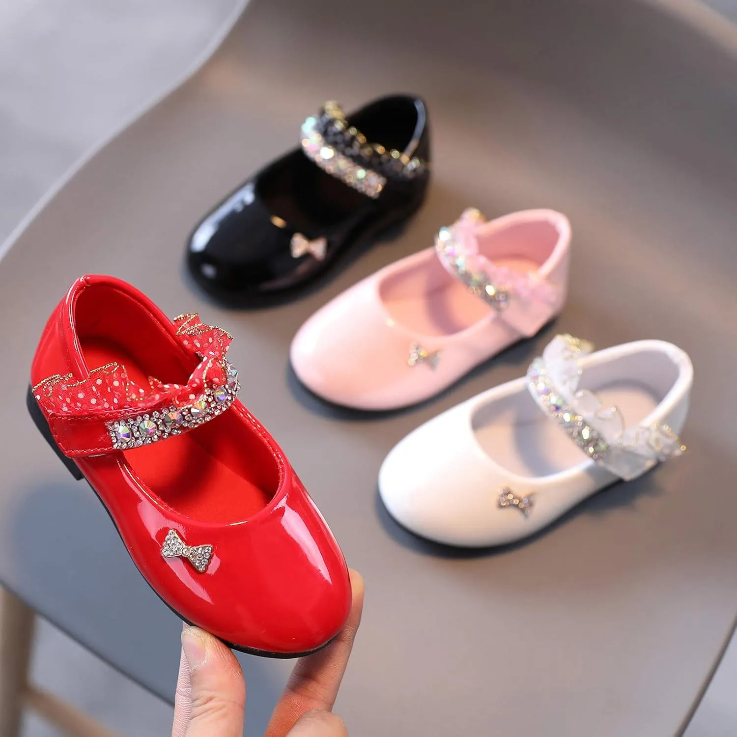 Girls Mary Jane Toddler Girl Dress Shoes Flower Girl Shoes Toddler Girl Ballet Flats for Wedding Black Shoes for Girls