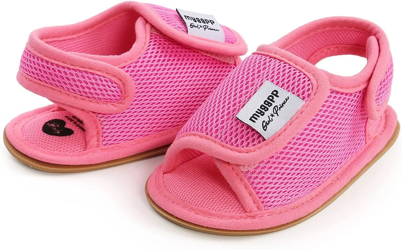 Girls Rubber Baby Soft Shoes Sole Mesh Sandals Non-Slip Flat Boys Walking Shoes Baby Shoes Water Shoes Boys (Hot Pink, 13-18M)