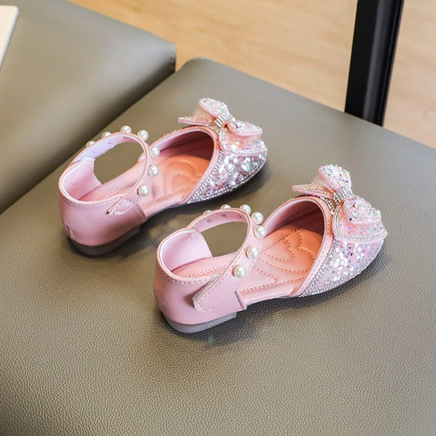 Girls Shoes Toddler Dress Shoes Cute Bowknot Sparkle Mary Jane Flower Girls Wedding Birthday Party Sandals