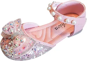 Girls Shoes Toddler Dress Shoes Cute Bowknot Sparkle Mary Jane Flower Girls Wedding Birthday Party Sandals