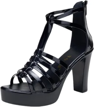 High Heels High heeled thick heel Roman open toe sandals women's thick bottom waterproof platform versatile fish mouth sandals