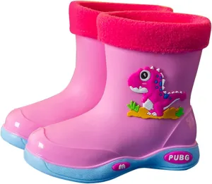 Infant Boys Girls Cute rocodile Rain Shoes Non Slip Water Shoes Winter Warm Fleece ining Classic Rain Boots