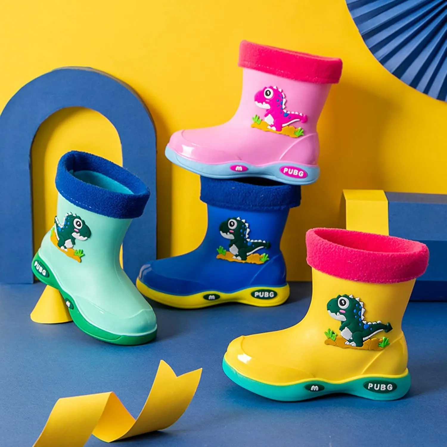 Infant Boys Girls Cute rocodile Rain Shoes Non Slip Water Shoes Winter Warm Fleece ining Classic Rain Boots