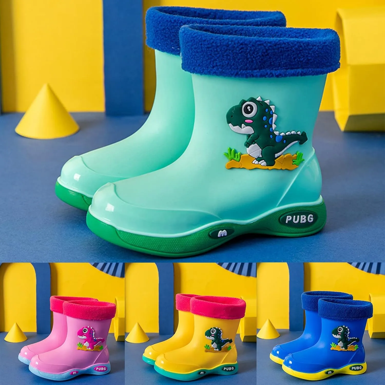 Infant Boys Girls Cute rocodile Rain Shoes Non Slip Water Shoes Winter Warm Fleece ining Classic Rain Boots