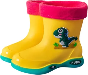 Infant Boys Girls Cute rocodile Rain Shoes Non Slip Water Shoes Winter Warm Fleece ining Classic Rain Boots