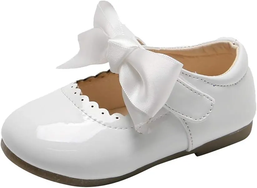 Infant Girls Wedding Dress Shoes Bow Ballet Princess Mary Jane lats First alker Baby Girl Shoes for Party Wear