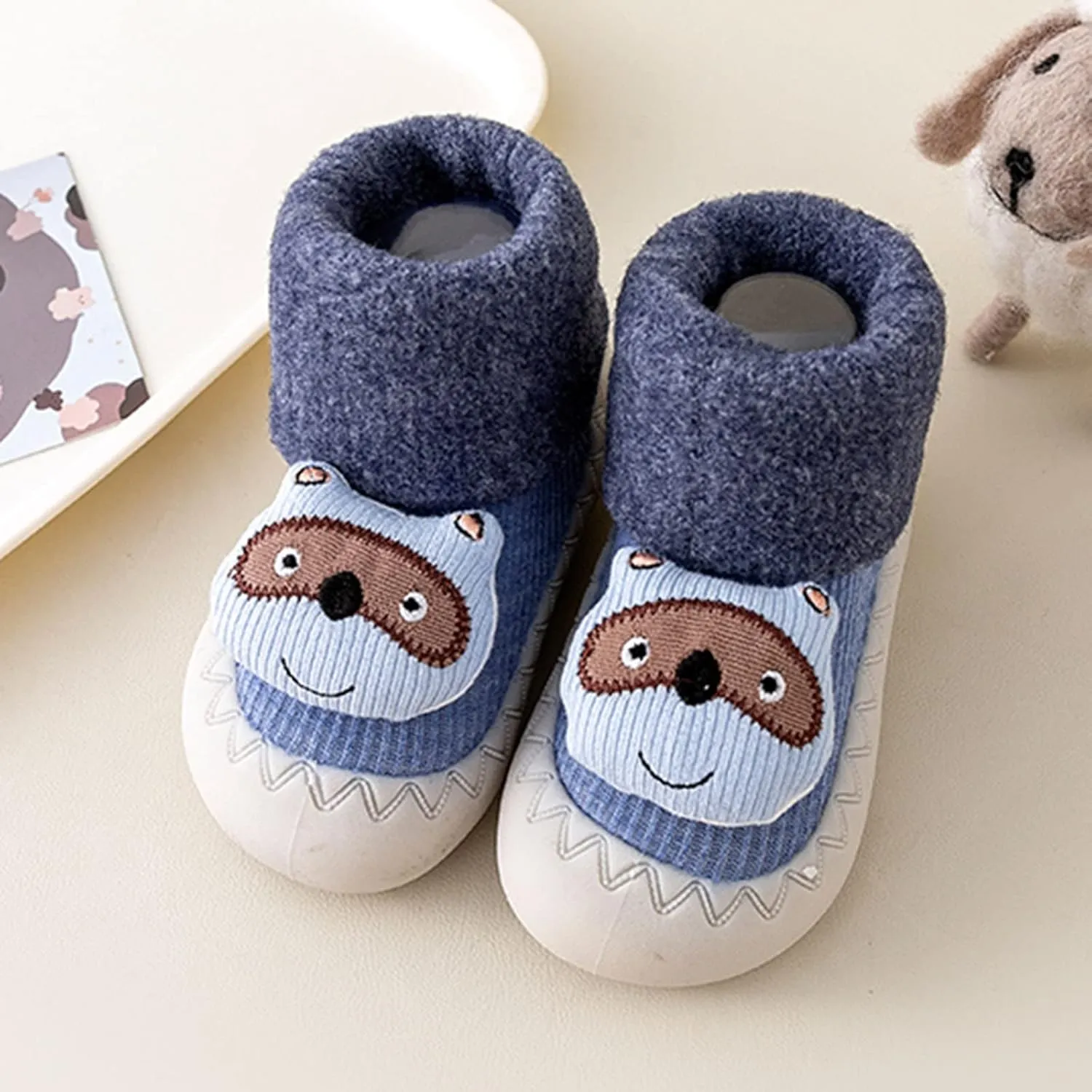 Infant Toddle Winter Boots Toddlers Shoes Soft Indoor Non Slip Warm Cartoon Animal Floor Socks Babies House Shoes