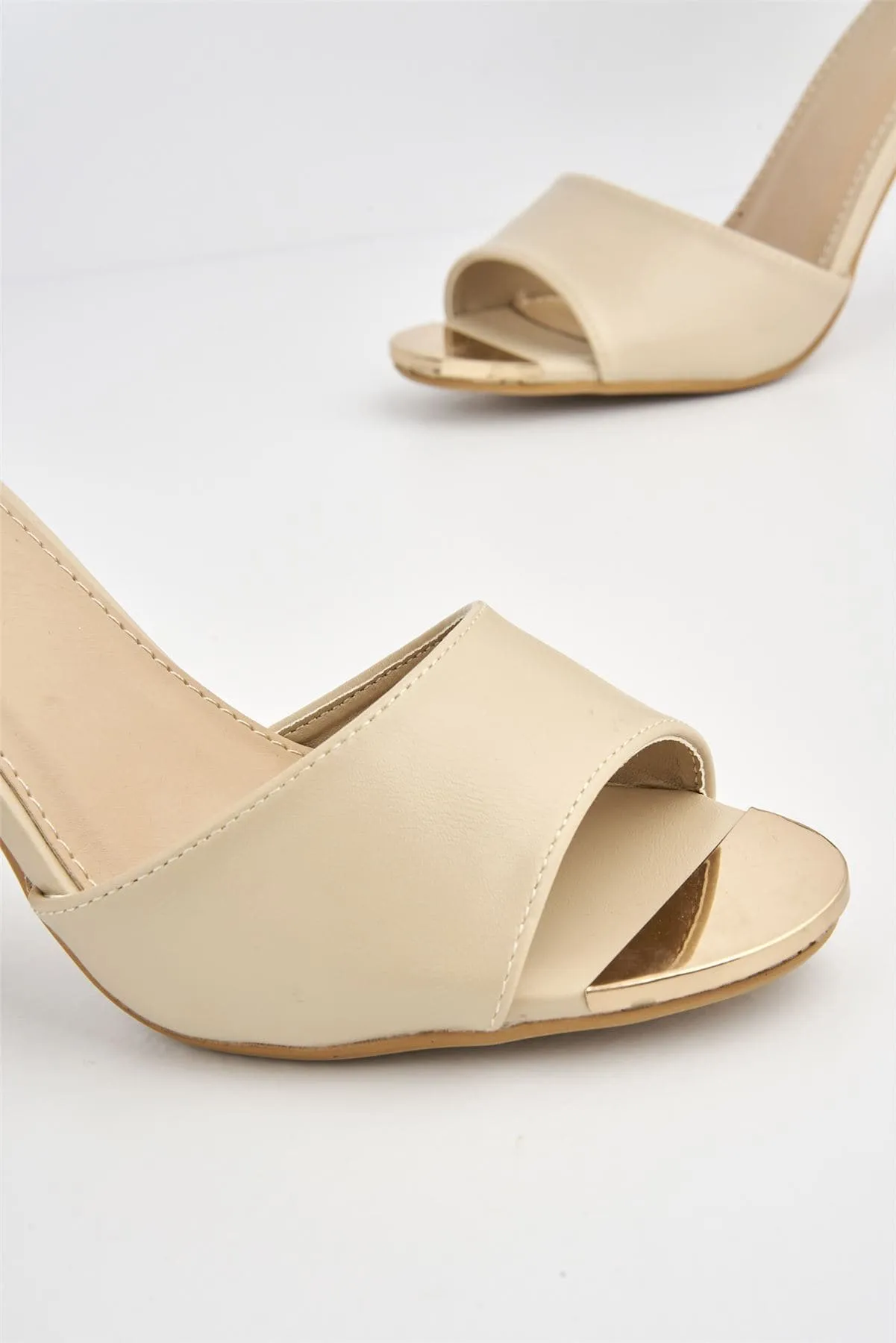Jessy Anklestrap Blockheel Sandal in Nude Matt