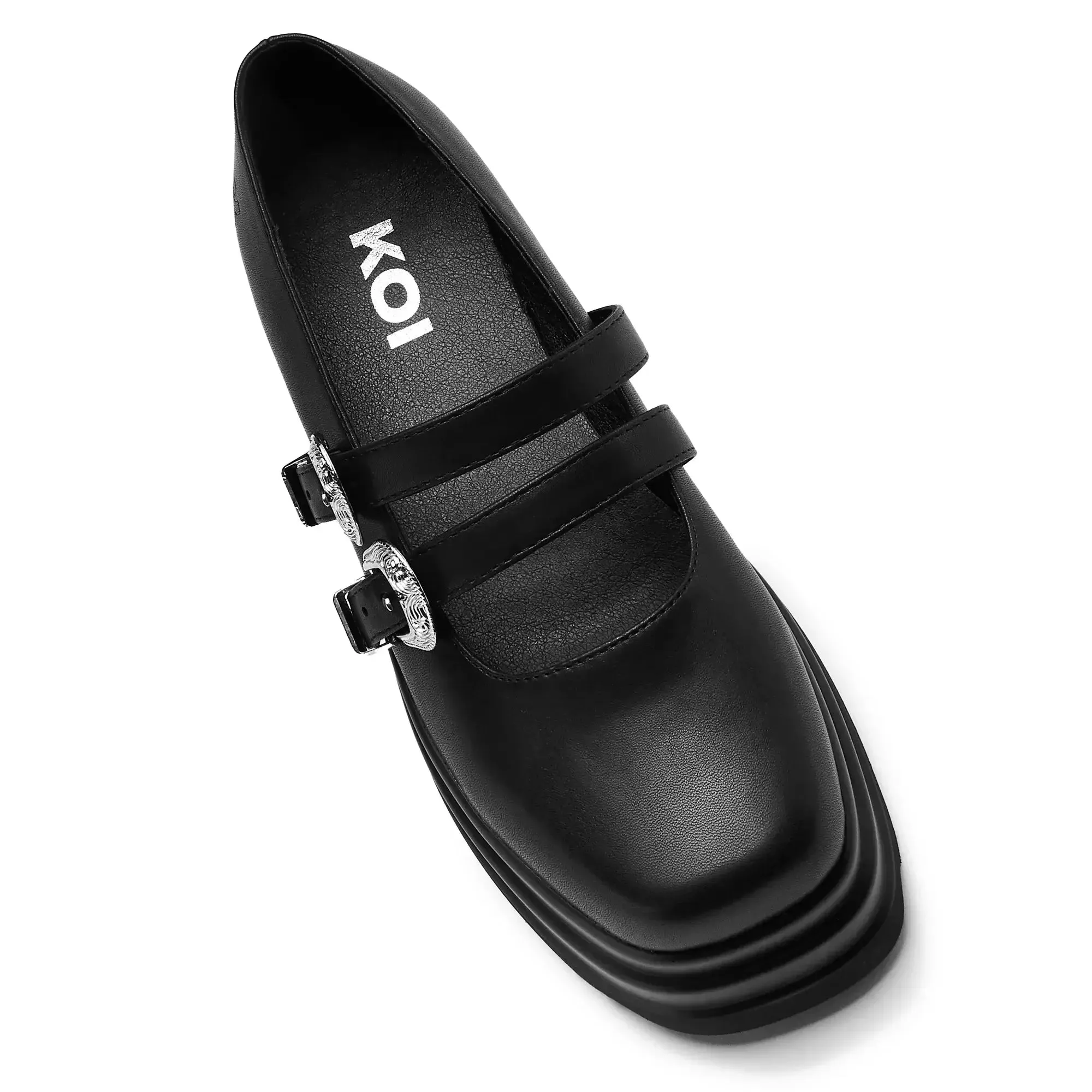 Koi Damona Trident Ornate Buckle Mary Janes  Shoes in Black