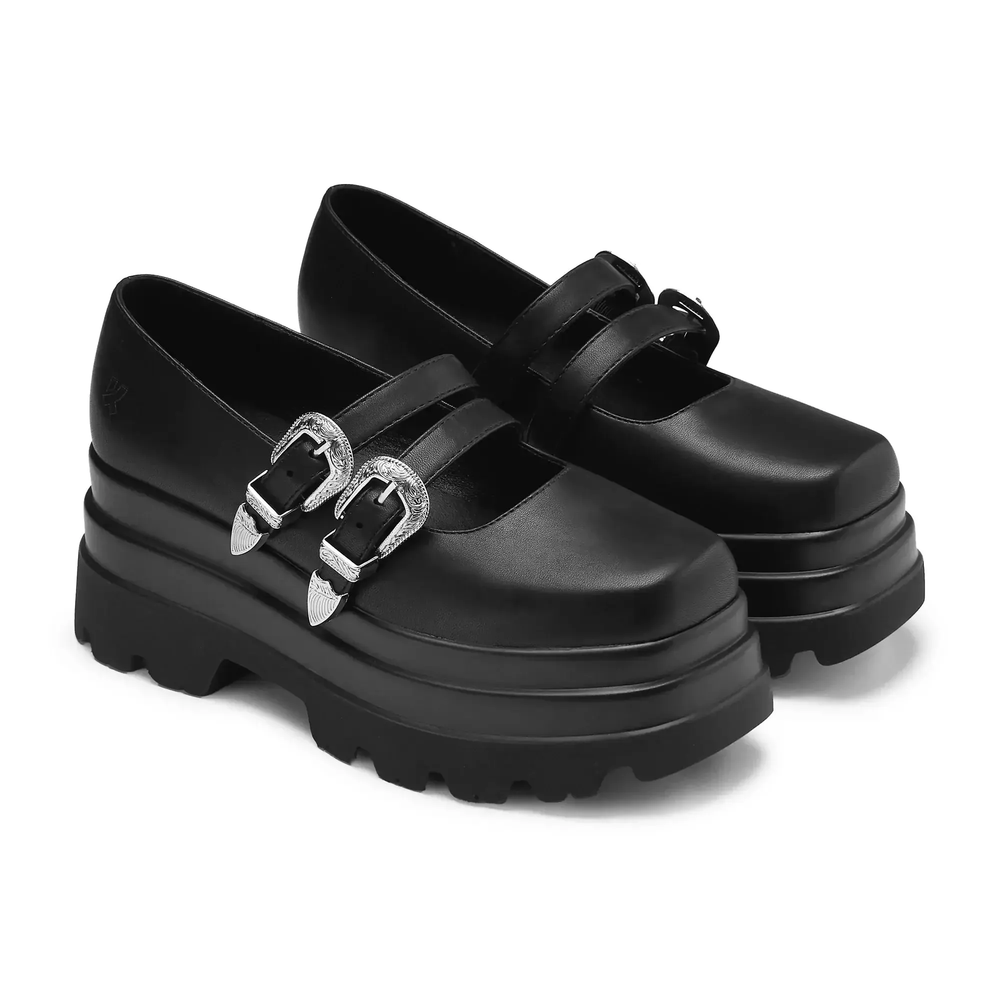 Koi Damona Trident Ornate Buckle Mary Janes  Shoes in Black