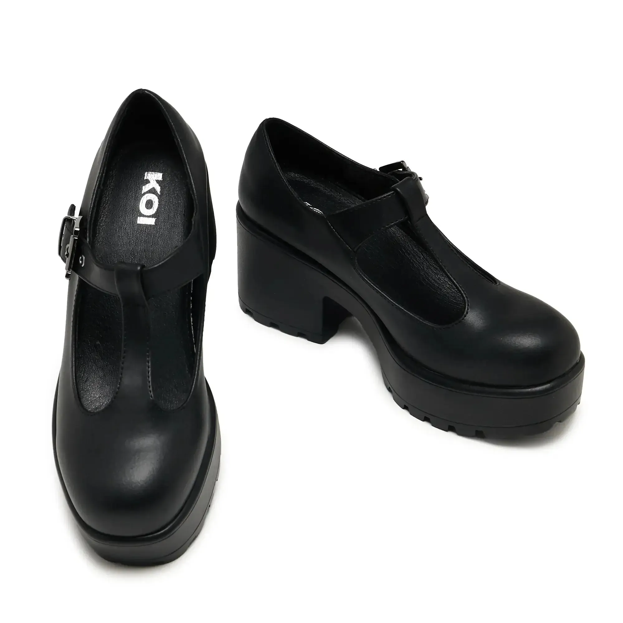Koi SAI Black Mary Jane Shoes 'Faux Leather Edition'