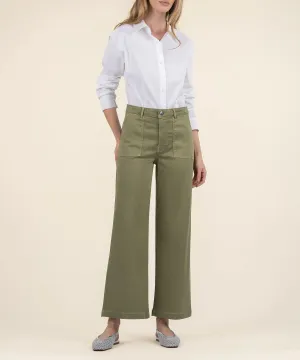 Kut from the Kloth Meg High Rise Wide Leg Pant  Basil Green