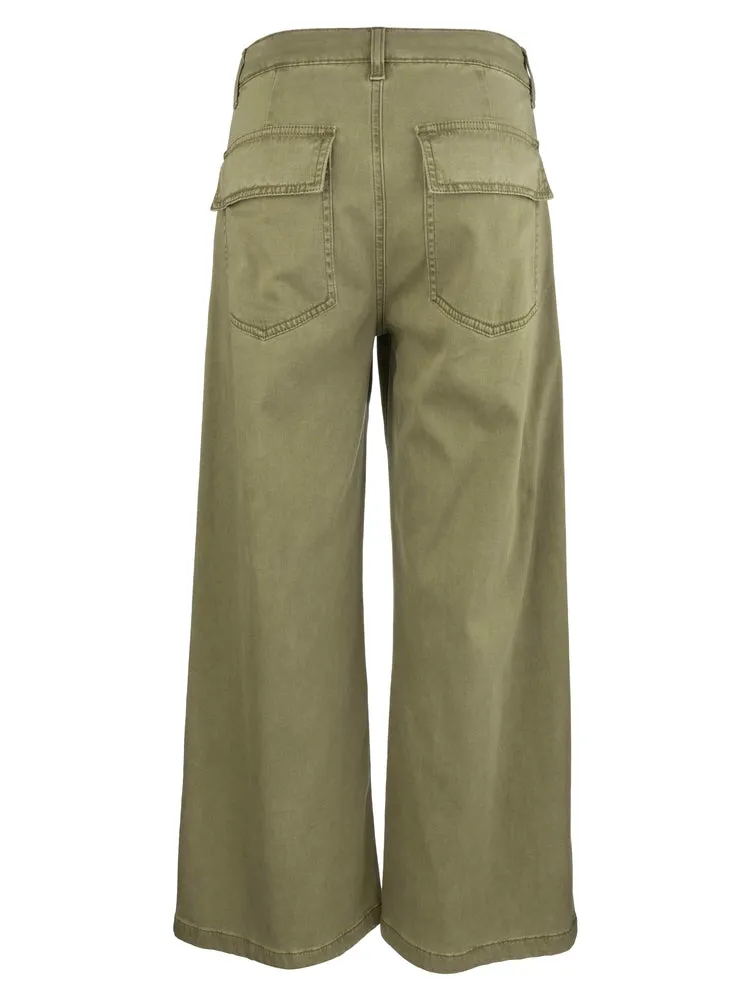 Kut from the Kloth Meg High Rise Wide Leg Pant  Basil Green