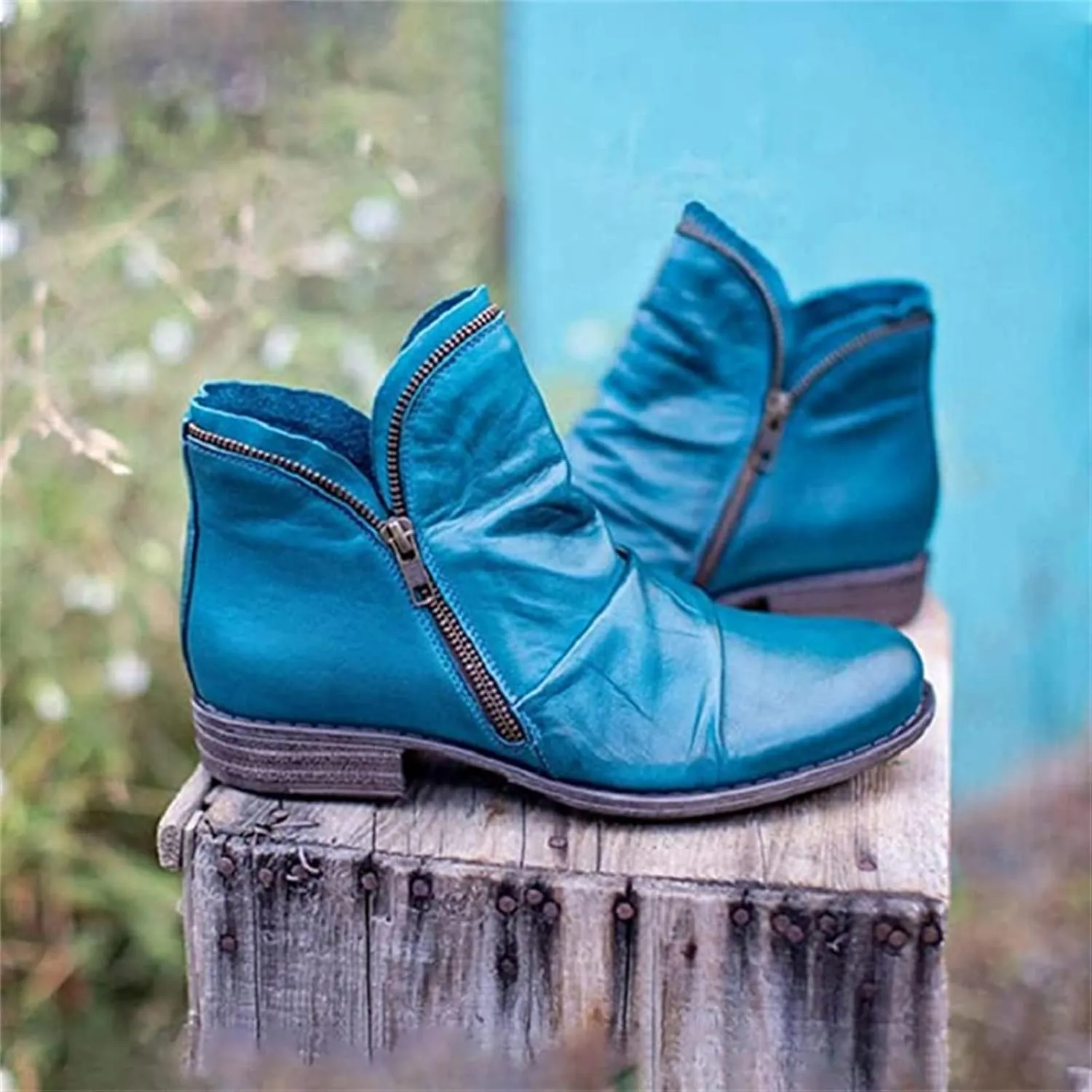 Ladmiple Boots For Women Ankle Booties Comfortable Walking Fashion Combat Boots Cowboy Cowgirl Western Short Booties