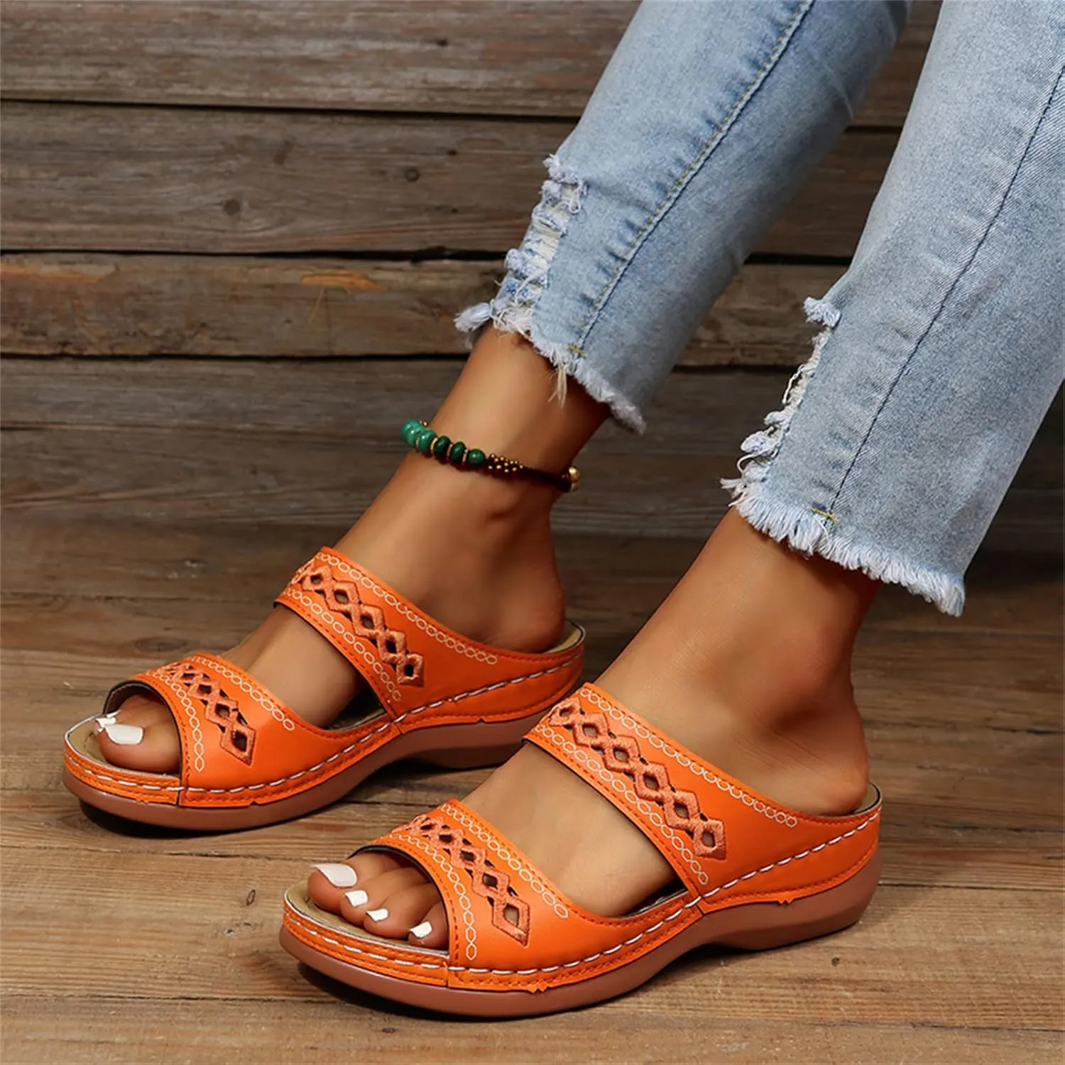 Ladmiple Sandals Women Dressy Summer Flat Cute Casual Beach Shoes Fashion Orthotic Slides Slip On Orthopedic Slippers 2025