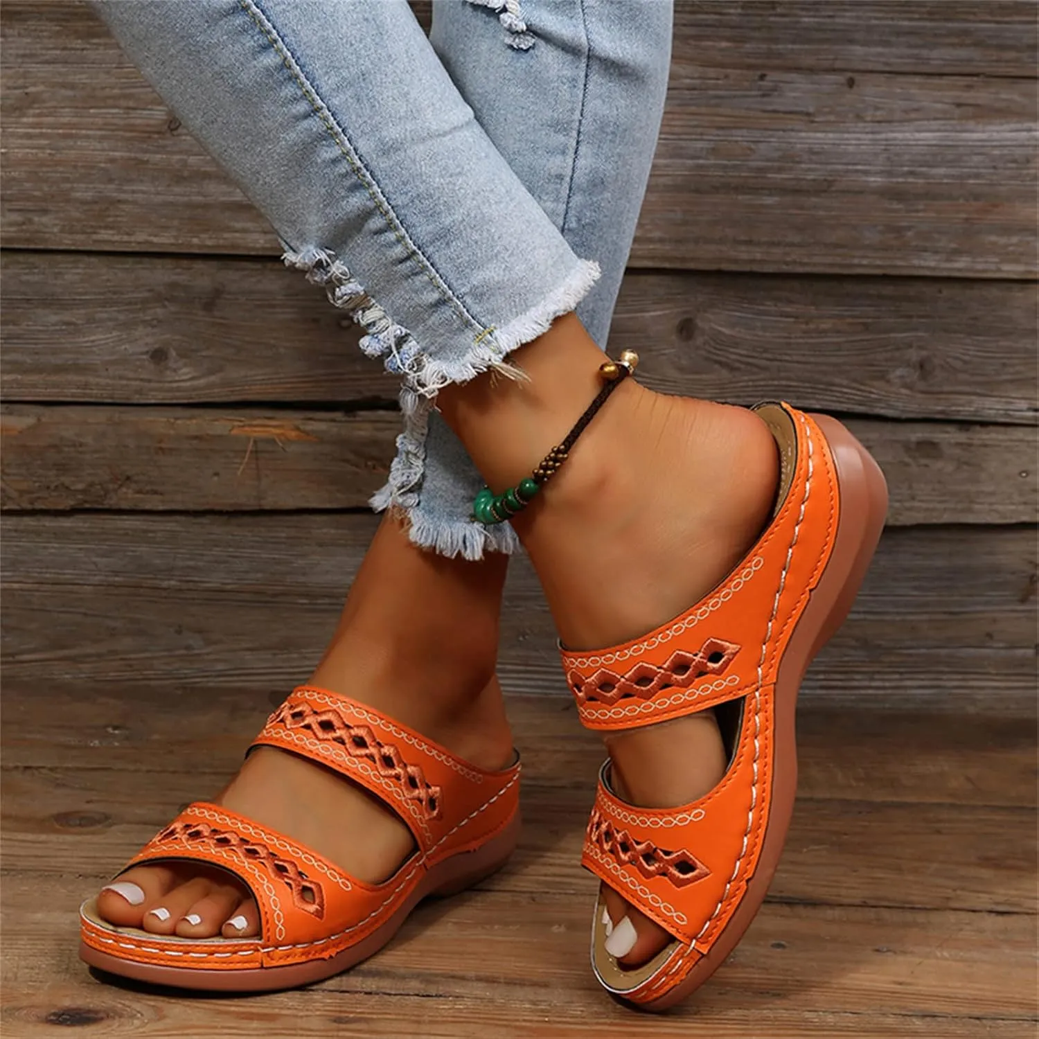 Ladmiple Sandals Women Dressy Summer Flat Cute Casual Beach Shoes Fashion Orthotic Slides Slip On Orthopedic Slippers 2025