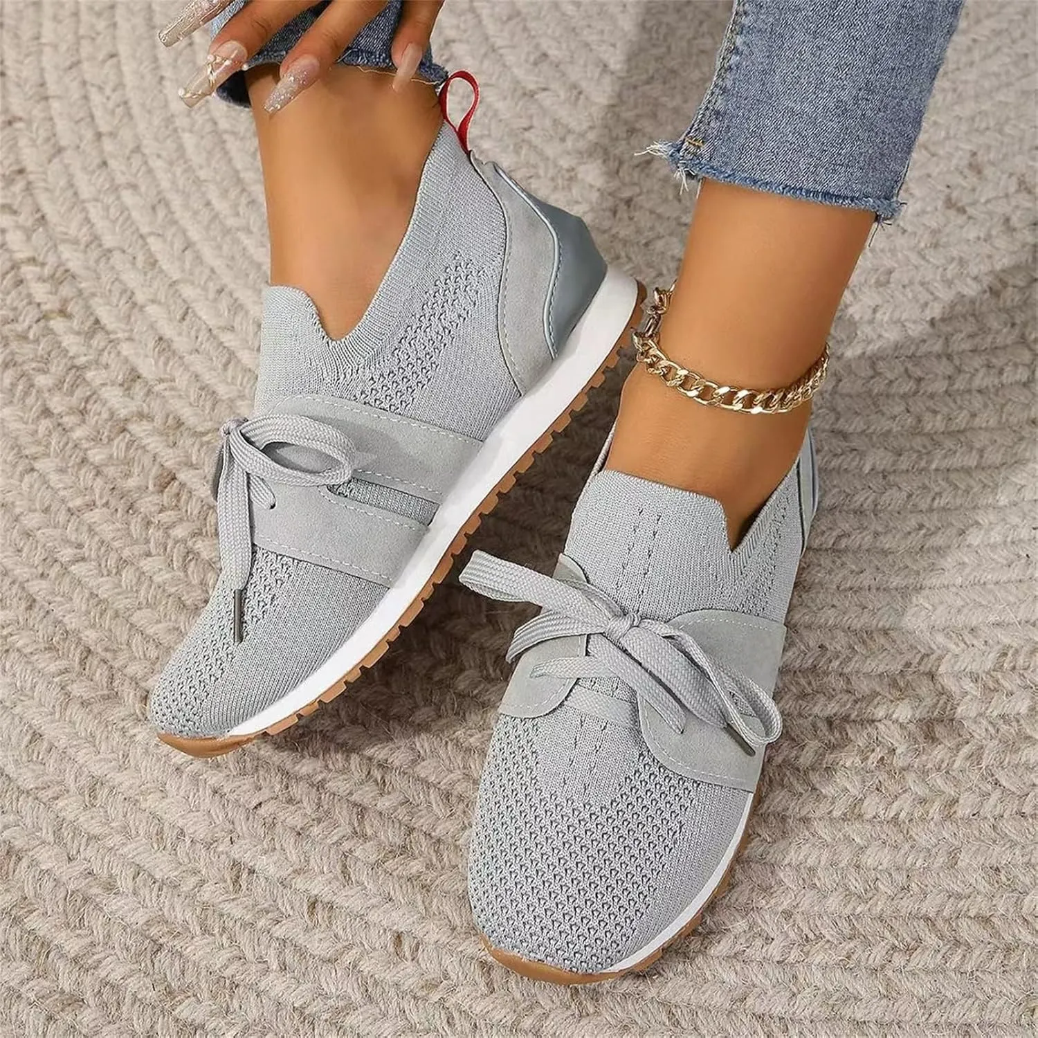 Ladmiple Slip On Sneakers Women Arch Support Running Shoes Lightweight Tennis Shoes Gym Workout Fashion Walking Sneakers 2025