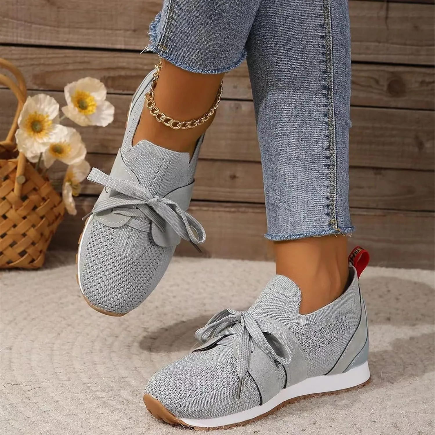 Ladmiple Slip On Sneakers Women Arch Support Running Shoes Lightweight Tennis Shoes Gym Workout Fashion Walking Sneakers 2025