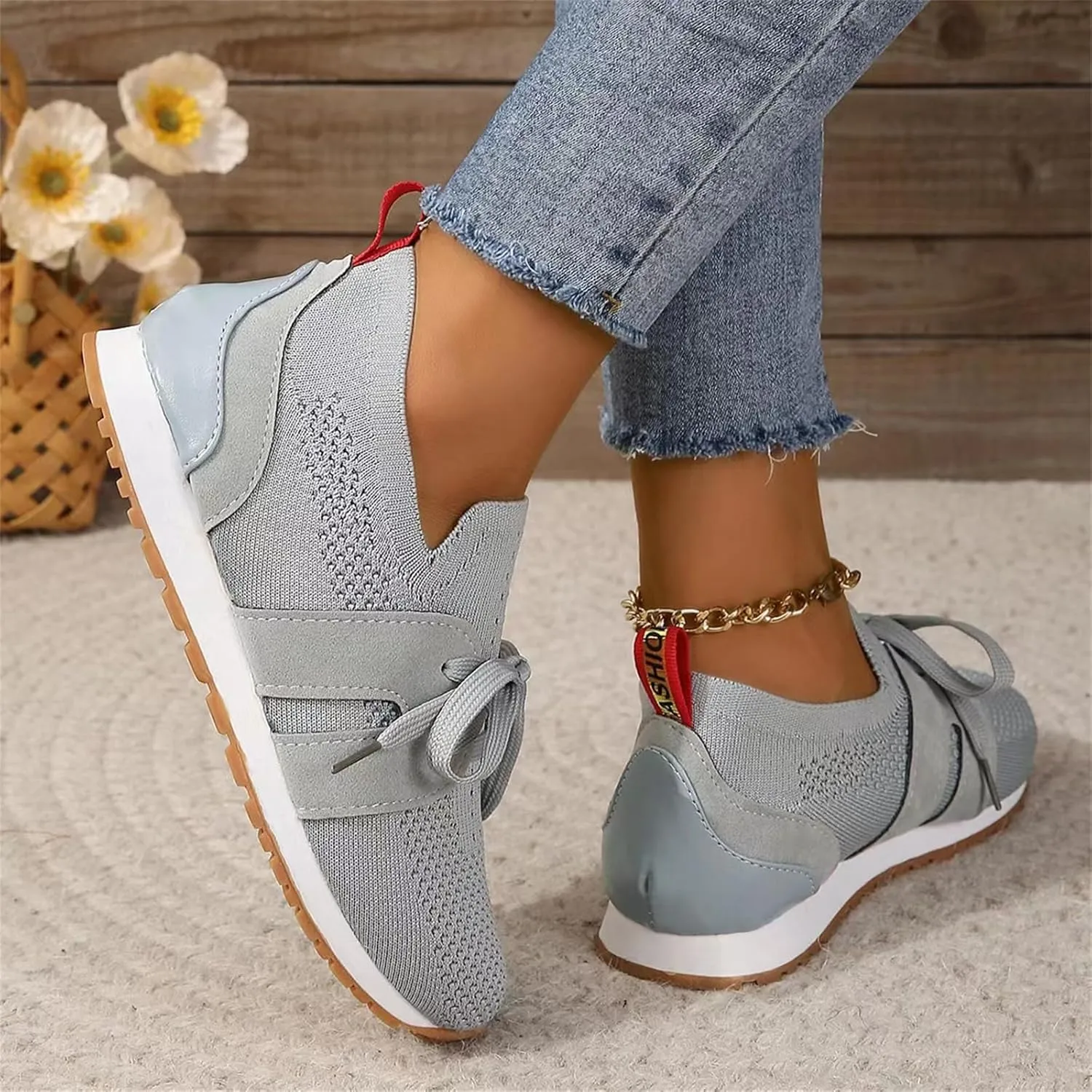Ladmiple Slip On Sneakers Women Arch Support Running Shoes Lightweight Tennis Shoes Gym Workout Fashion Walking Sneakers 2025