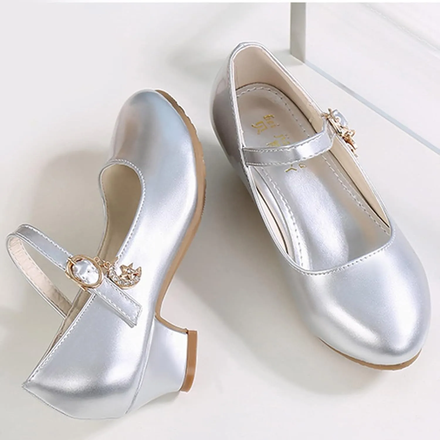 Mary Jane Heels for Girls School Shoes Little Girls Dress Shoes Party Wedding Flat for Kids Leather Baby Girl Shoes