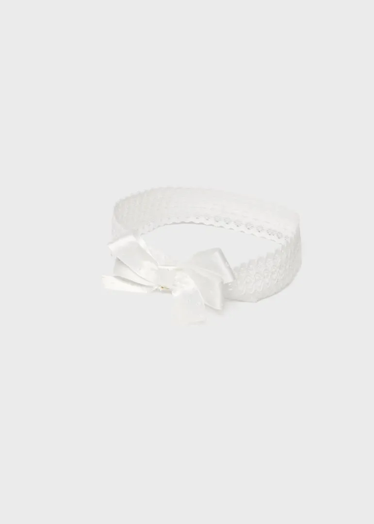 Mayoral Baby Girl Mary Janes & Headband Set  9633-88  Blanco