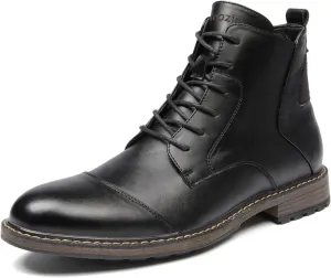 Men's Ankle Boots Lace-Up Dress Shoes, Oxford Business Shoes for Men.