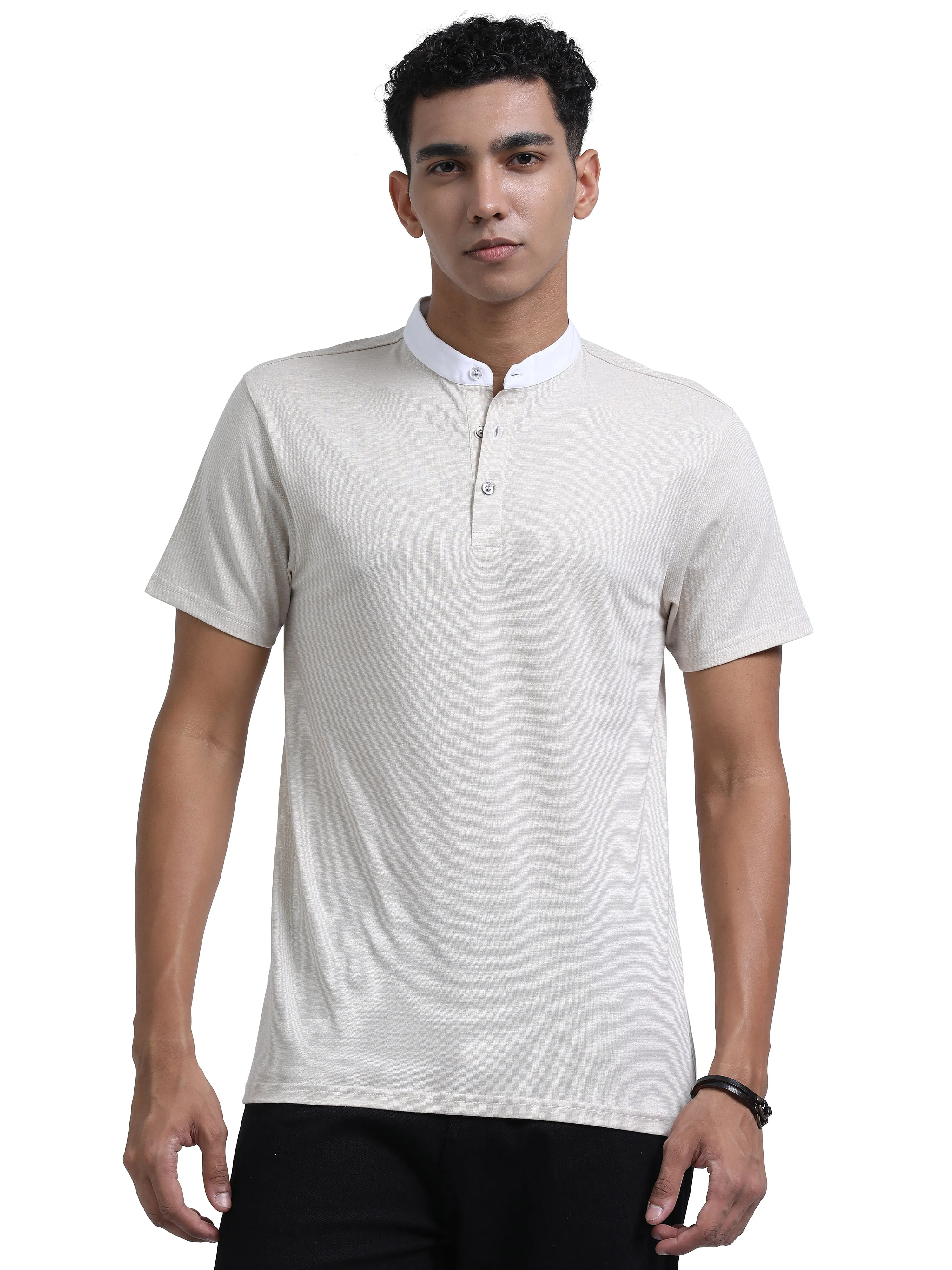 Men's rPET & Recycled Cotton Chinese Collar Polo