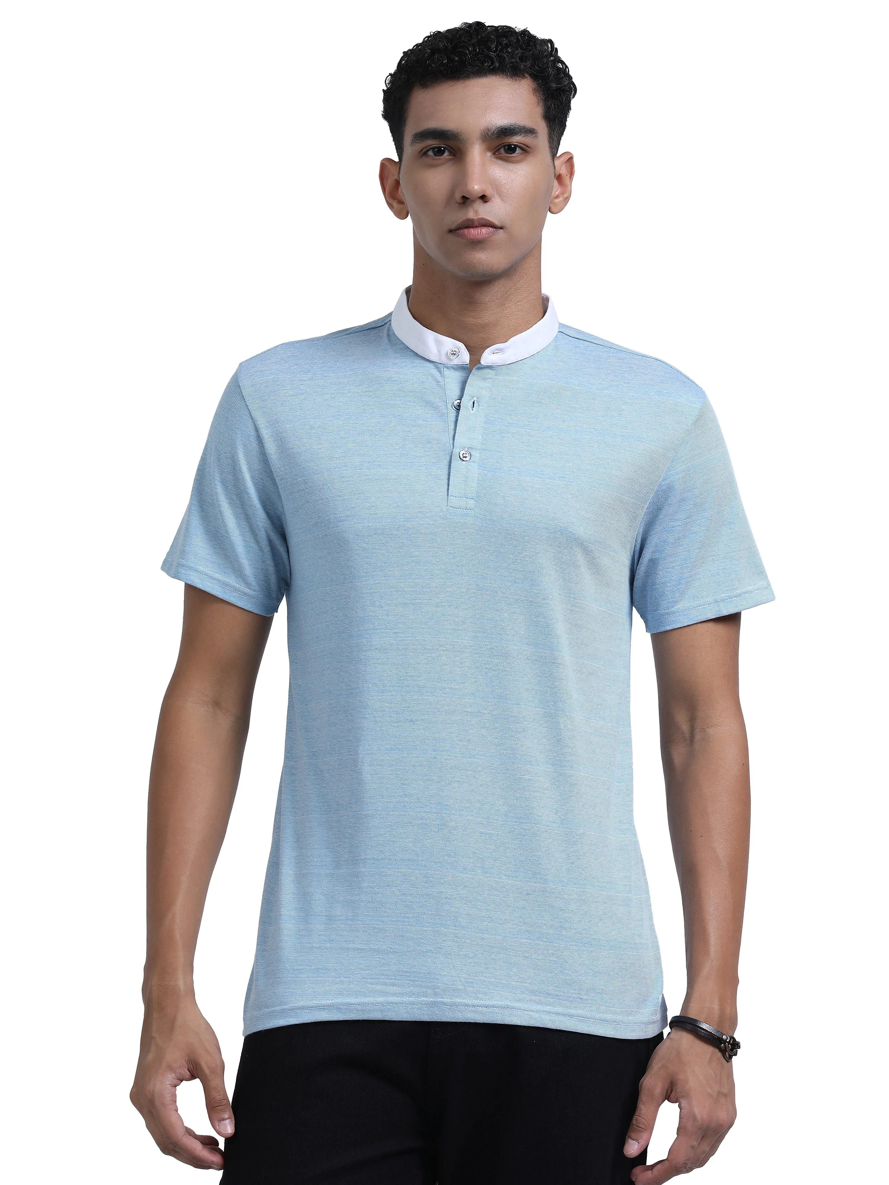 Men's rPET & Recycled Cotton Chinese Collar Polo