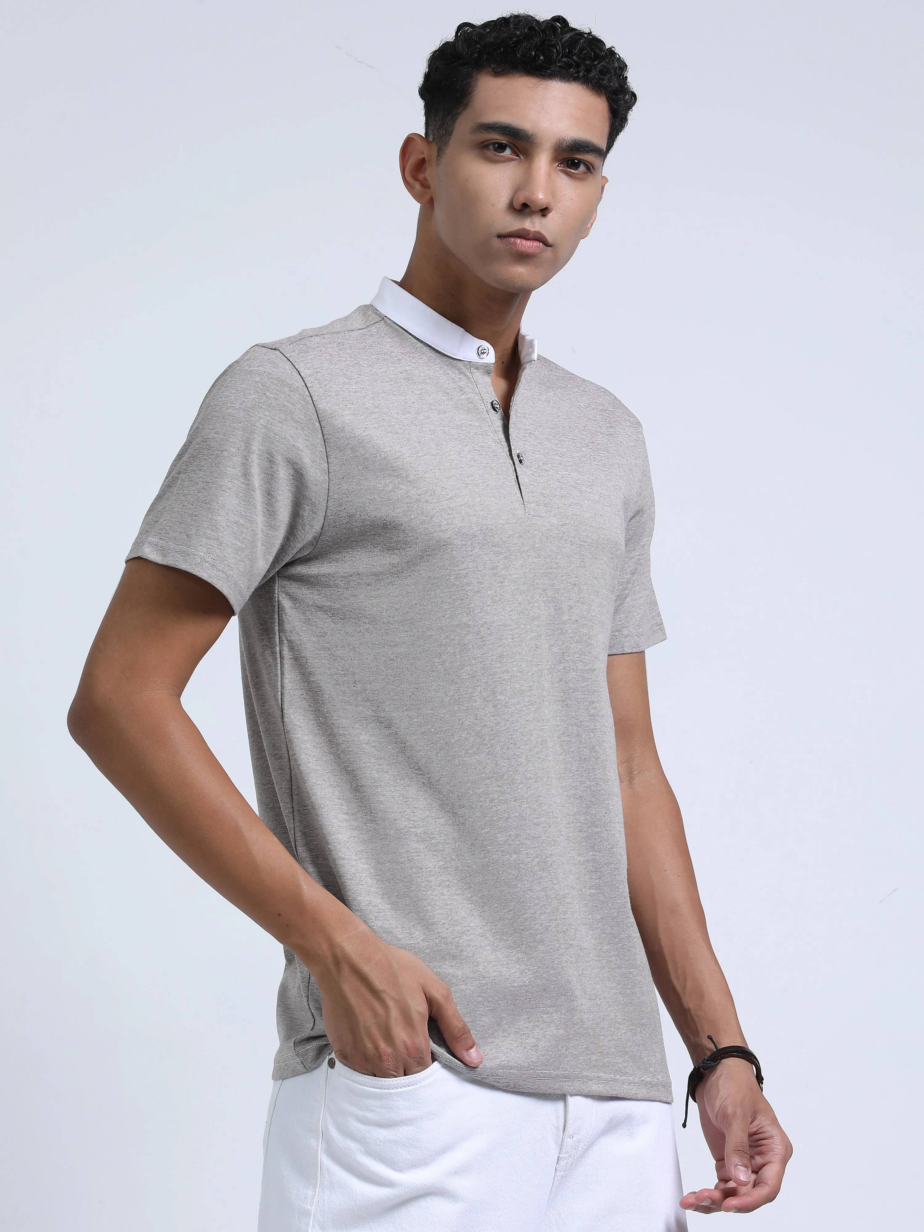 Men's rPET & Recycled Cotton Chinese Collar Polo