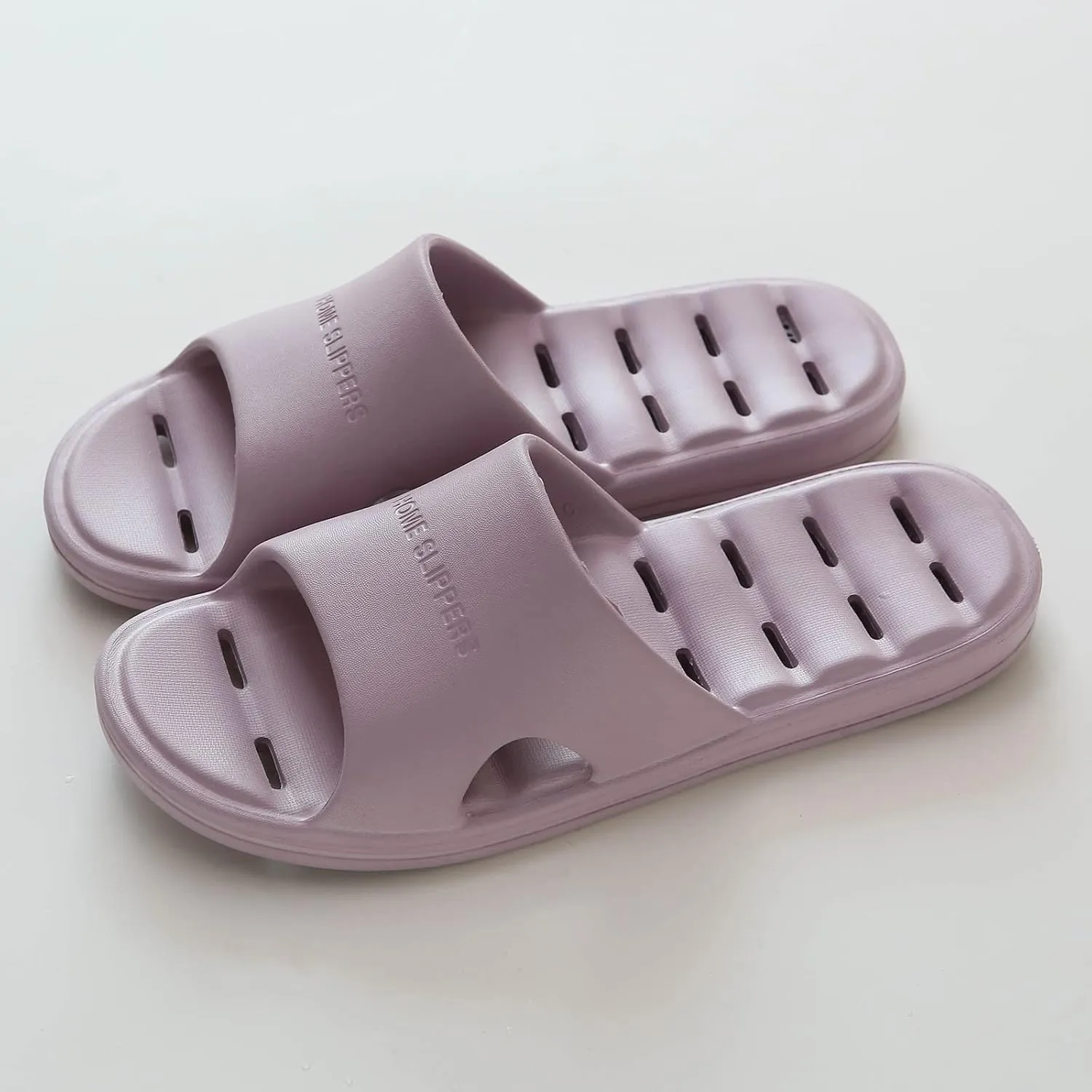 Men's Slides Summer Slippers for Men Shower Shoes with Drainage Holes House Slippers Non Slip Quick Drying Bathroom for Women Men Cloud Slides Pillow Women and Rubber