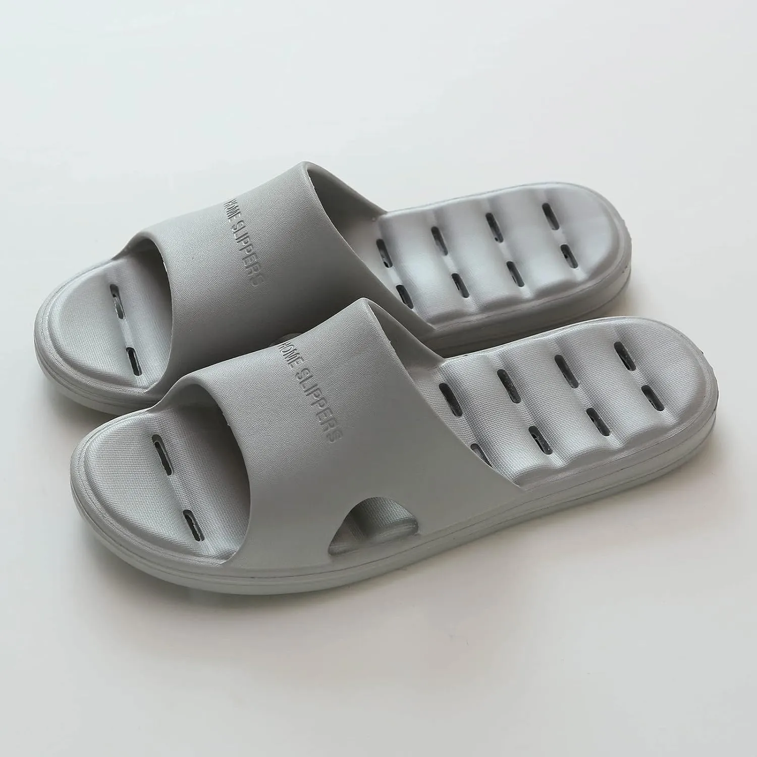 Men's Slides Summer Slippers for Men Shower Shoes with Drainage Holes House Slippers Non Slip Quick Drying Bathroom for Women Men Cloud Slides Pillow Women and Rubber